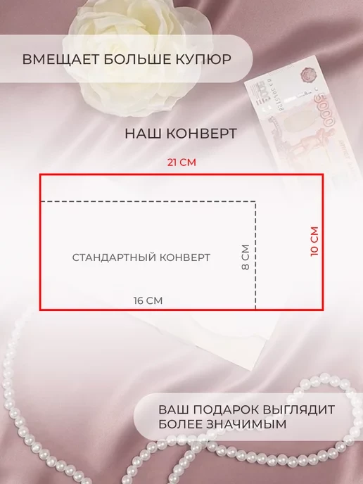 Подарочный конверт для денег на свадьбу