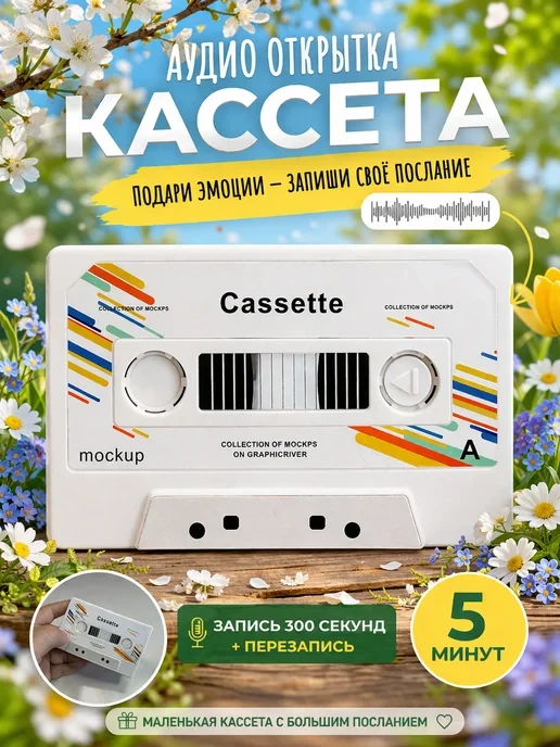 Аудио открытка кассета 5 минут