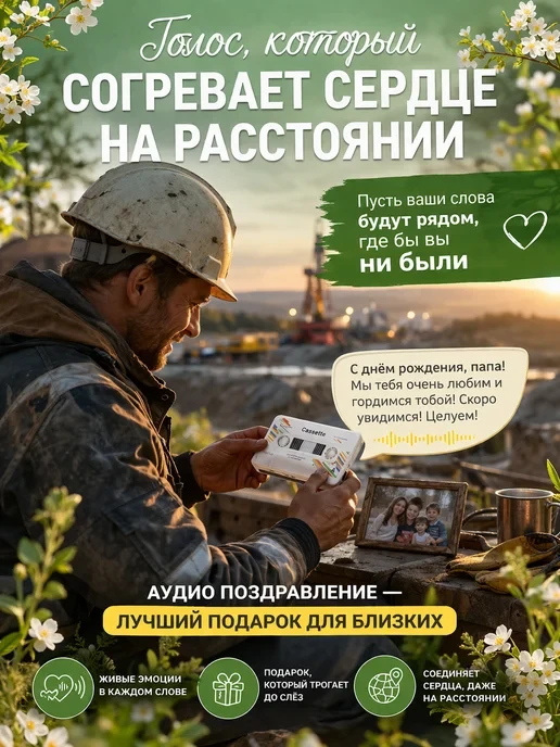 Аудио открытка кассета 5 минут