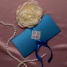 Конверт для денег мужчине с юбилеем ручной работы синий